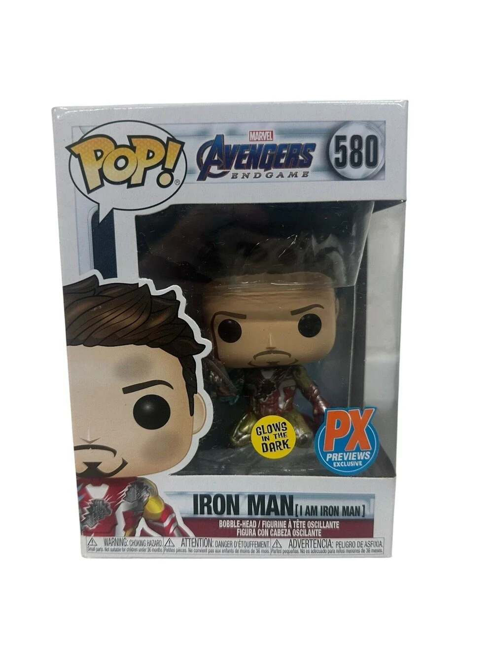 Funko POP! Iron Man [I Am Iron Man] Marvel Avengers Endgame #580 [GITD PX Exlc.]